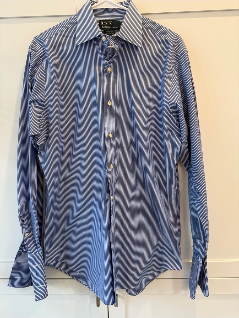 Polo Ralph Lauren Blue Striped Men’s 15-33 Curham 100% Cotton Button Down